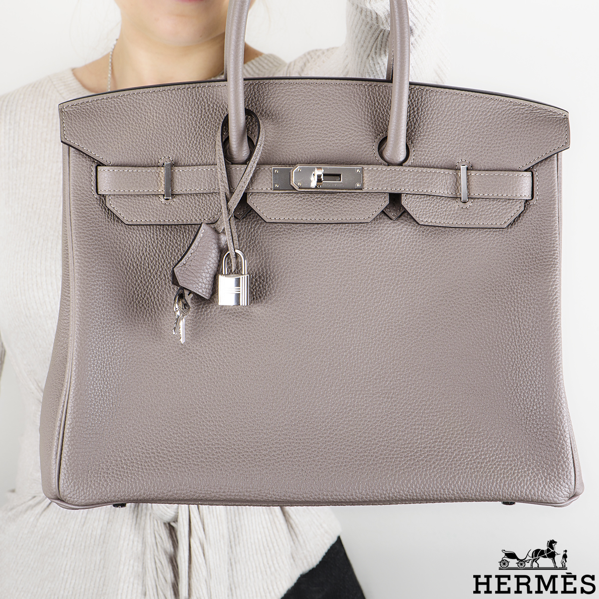 Hermes Birkin 30 Togo M8 Gris Asphalt SHW Stamp A